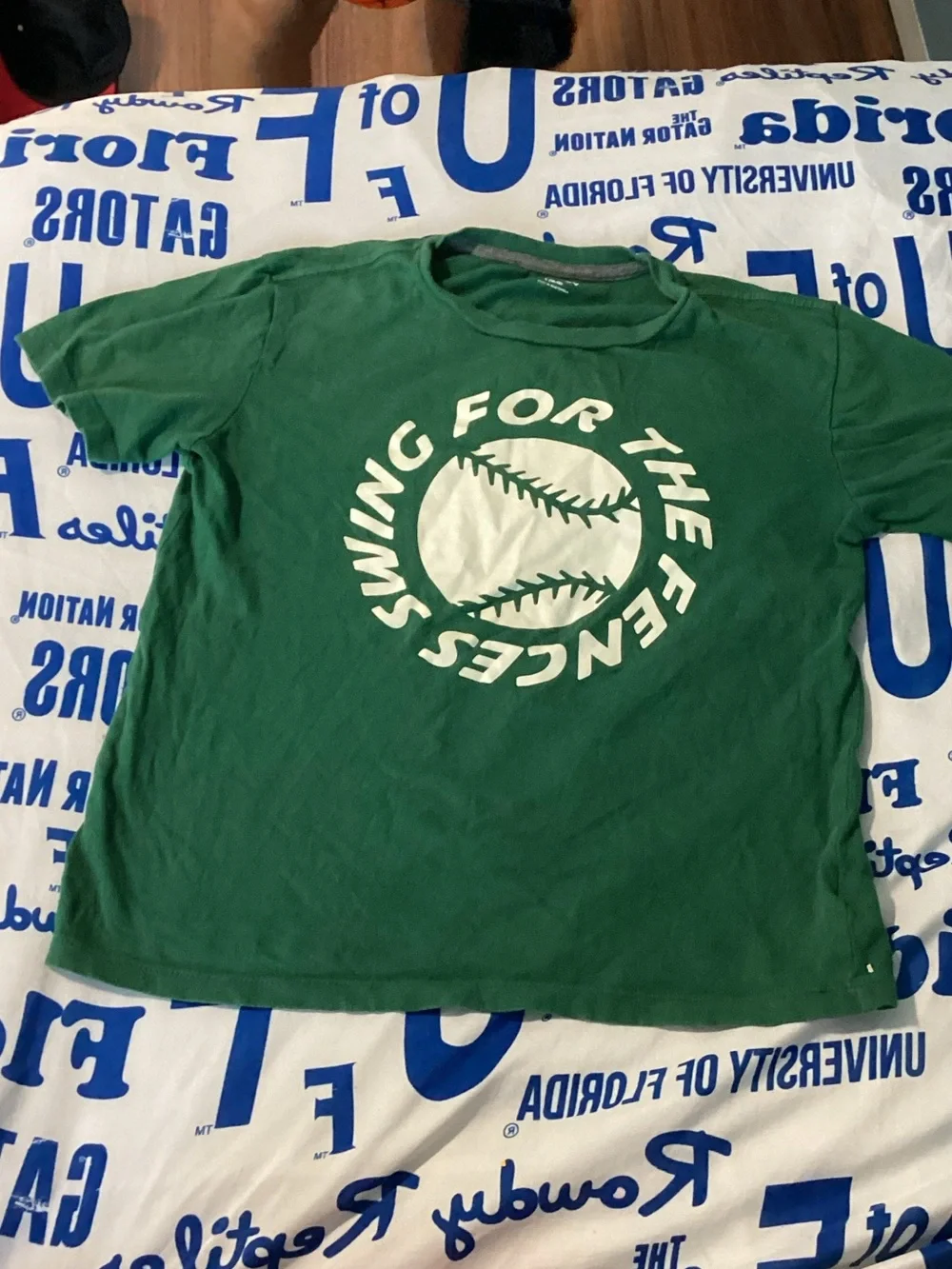 Old Navy Green Baseball Graphic Tee with White Print